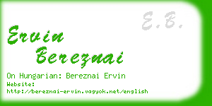 ervin bereznai business card